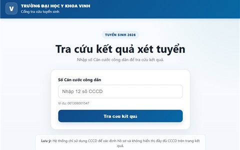 Tra cứu kết quả trúng tuyển trường Đại học Y khoa Vinh