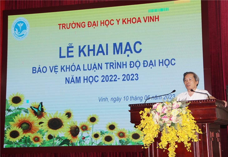 PGS.TS. Cao Trường Sinh – P. Hiệu trưởng, Giám đốc Bệnh viện trường - phát biểu khai mạc