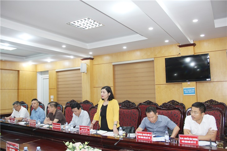 TS. Nguyễn Thị Hồng Hoa - Giám đốc Sở Y tế Nghệ An - phát biểu