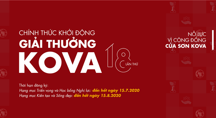 Thông báo chương trình học bổng KOVA lần thứ 18 năm 2020